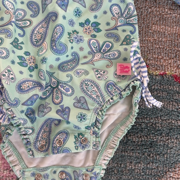 Ruffle butts Paisley Long Sleeve Kids One Piece swimsuit 12-18 months - Picture 2 of 4